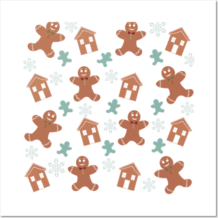 Gingerbread cookies Christmas pattern Posters and Art